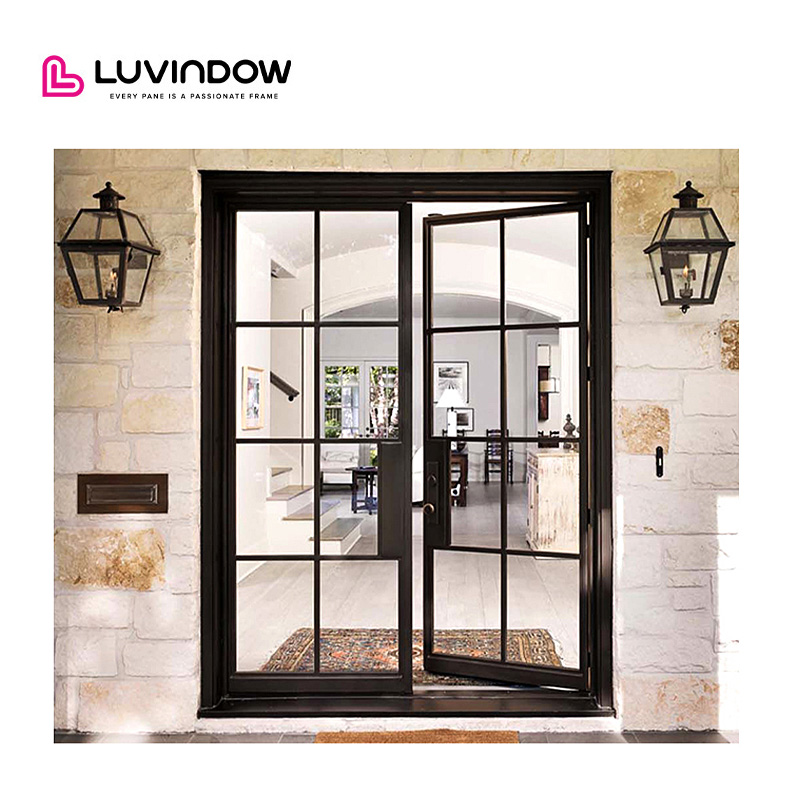 High Quality Aluminum Front Entry Doors Exquisitely Designed Modern Steel Exterior Anti-Theft Feature for Villas