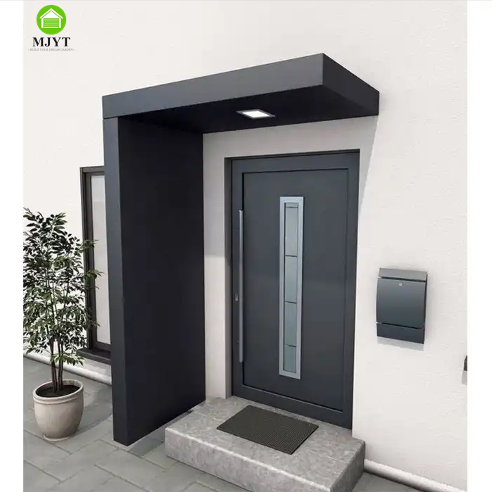 Garden Gate New Luxury Foshan Factory Aluminum Entrance Main Door with Glass for Villas Security Metal Door 3D Modeled