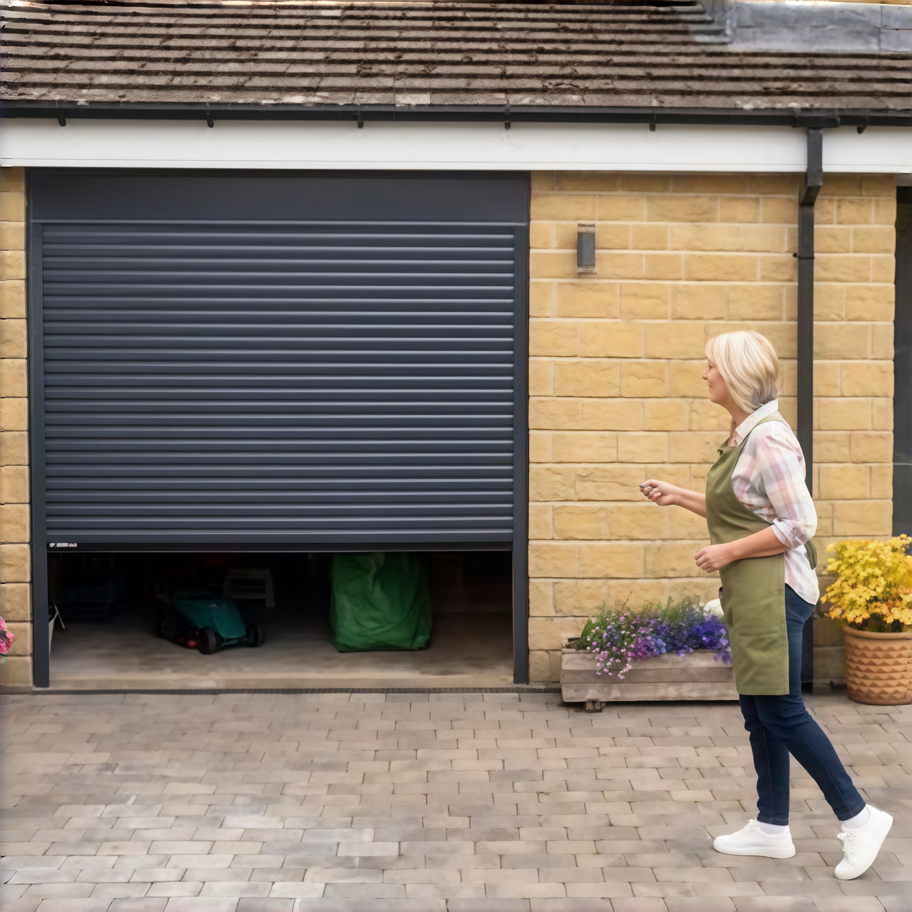 Standard Size Modern Aluminum Alloy Finished Rolling Outdoor Garage Door Thermal Insulation Soundproof White Gray Brown Colors