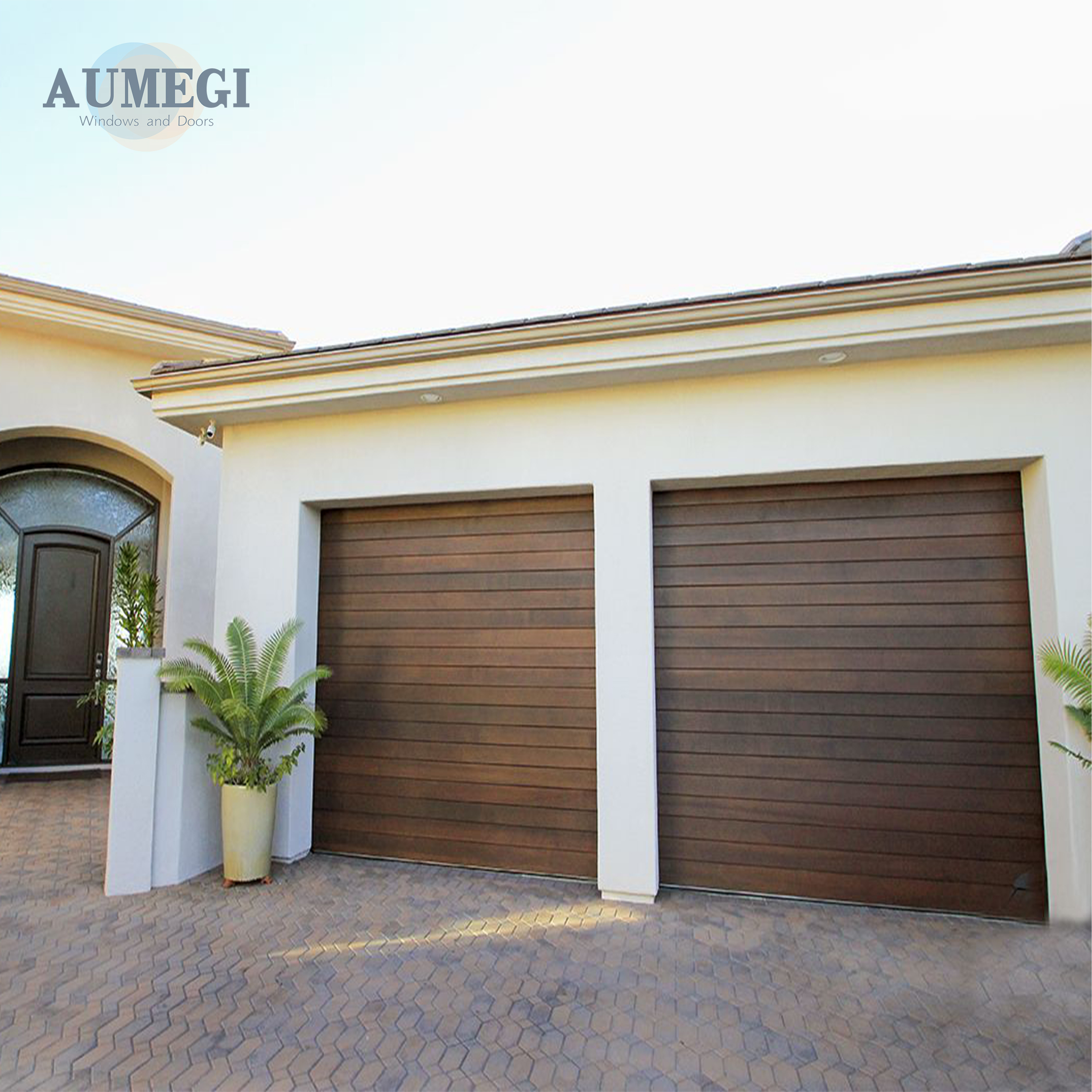 AUMEGI Soundproof Design Wholesale Garage Doors Insulated Slats UV-Resistant Paint Crystal Rolling Door