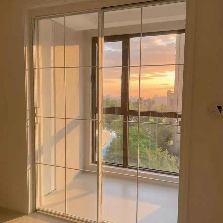 Thin Aluminum French Door, Crittall Style, Modern Minimalist Design, Suitable for Office and Hotel Interiors, Customized Size