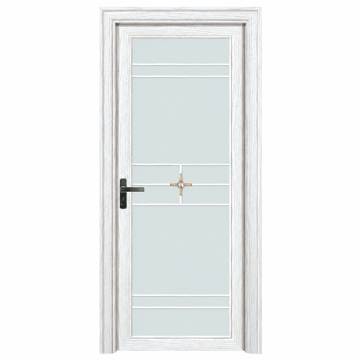 Moisture Resistant Aluminum Bathroom Door With Frosted Glass for Hospitality Construction