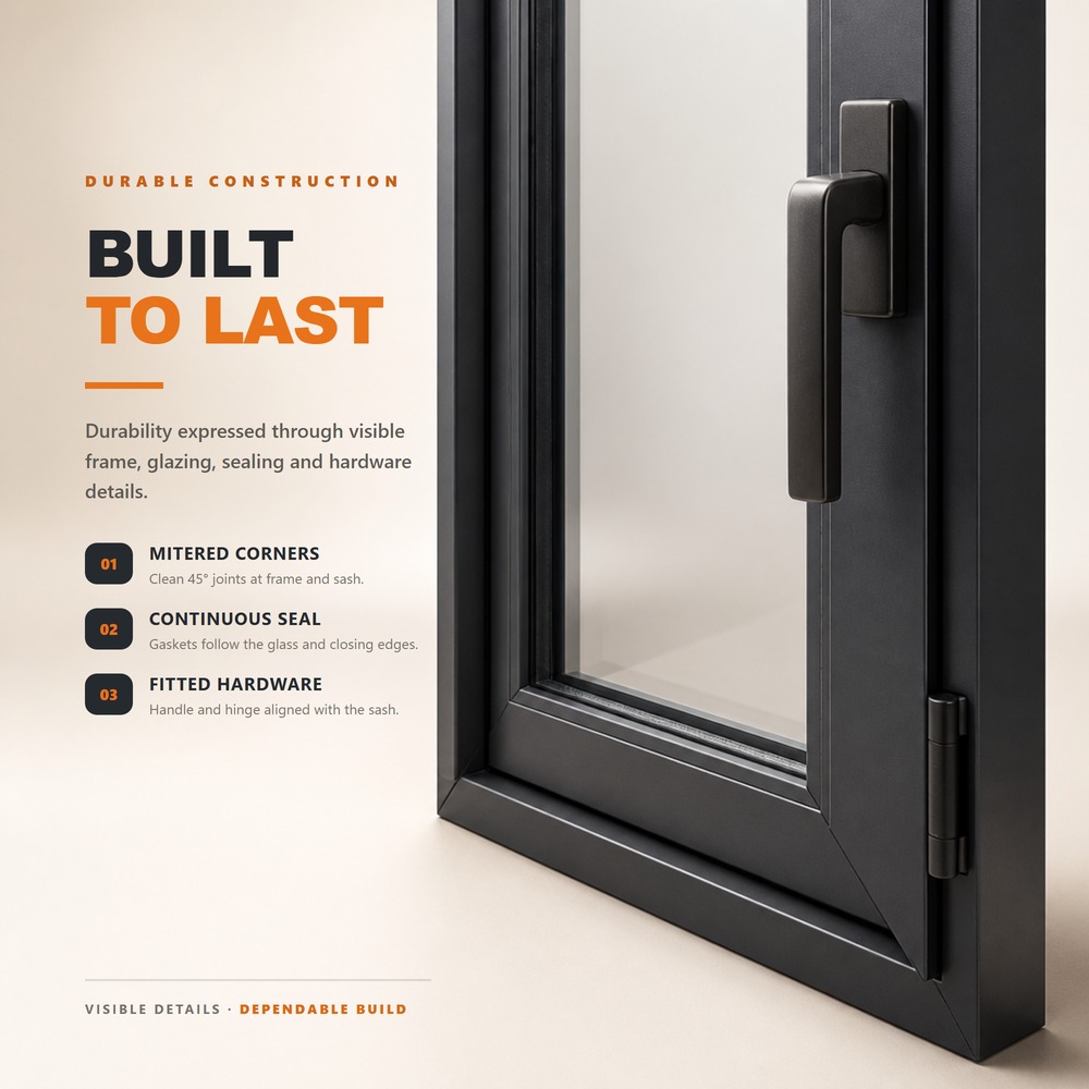 Direct Manufacturer Casement Aluminum Doors windows Easy Maintenance Modern Design Waterproof for Residential Building