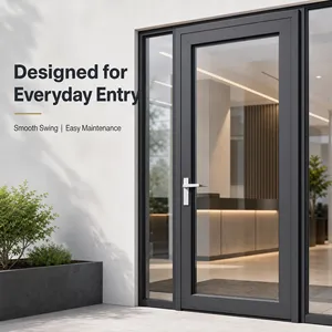 Energy Saving Waterproof Double Glazed Glass Aluminum Alloy Swing Casement Door