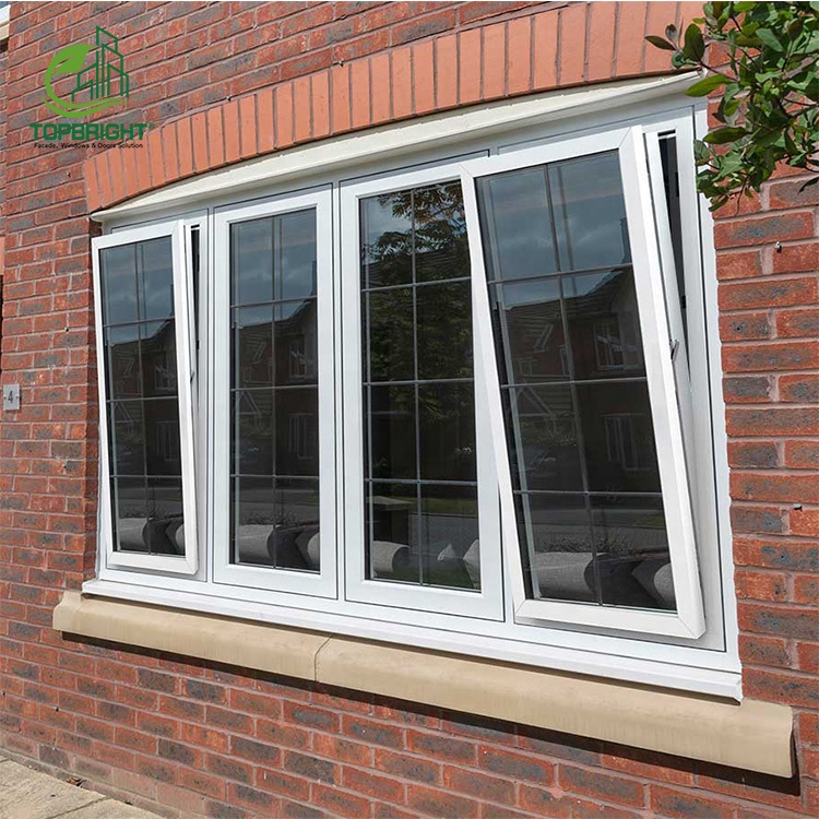 French Panoramic Window Thermally Broken Glazed Casement Aluminum Tilt and Turn windows