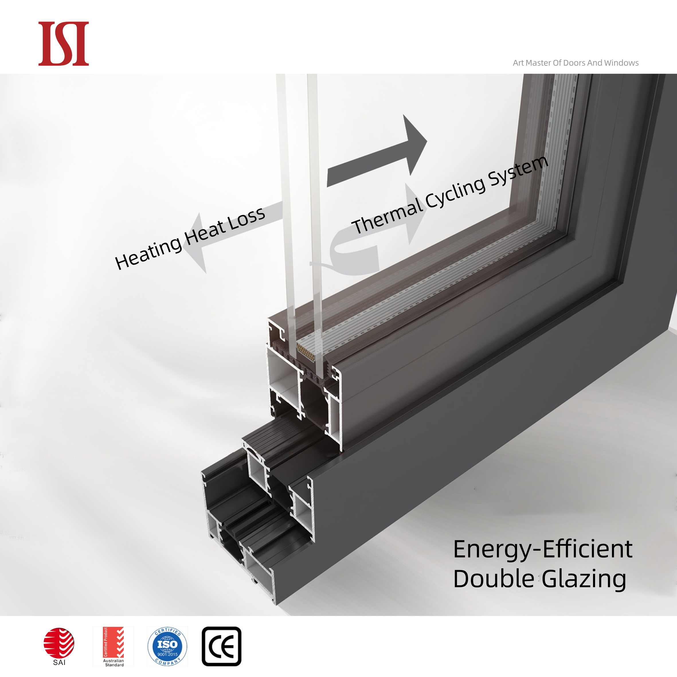 Top Brand Tengying Dresdner Card 2 Modern Design 2 Thermal Break Casement Aluminum Windows with Double Glass House Window