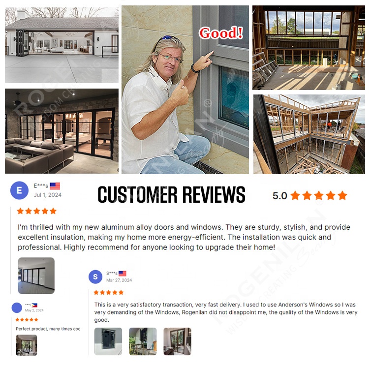 Rogenilan AS2047 CE Exterior Double Lowe Glass Aluminum Bi Folding Foldable Door Balcony Patio Bifold Accordion Doors
