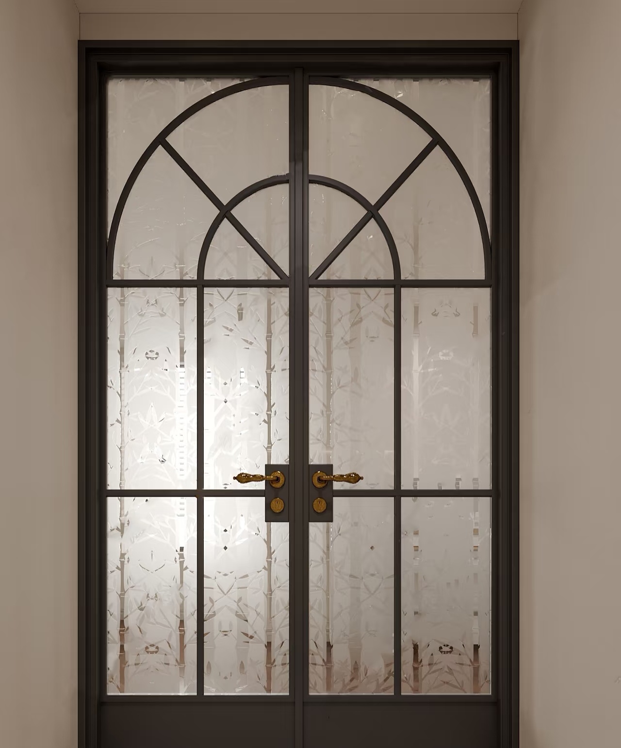 American Security Brown Modern Interior Aluminum Swing Door Finished Entry Door 5 Year Warranty Windproof For Living Room Glass