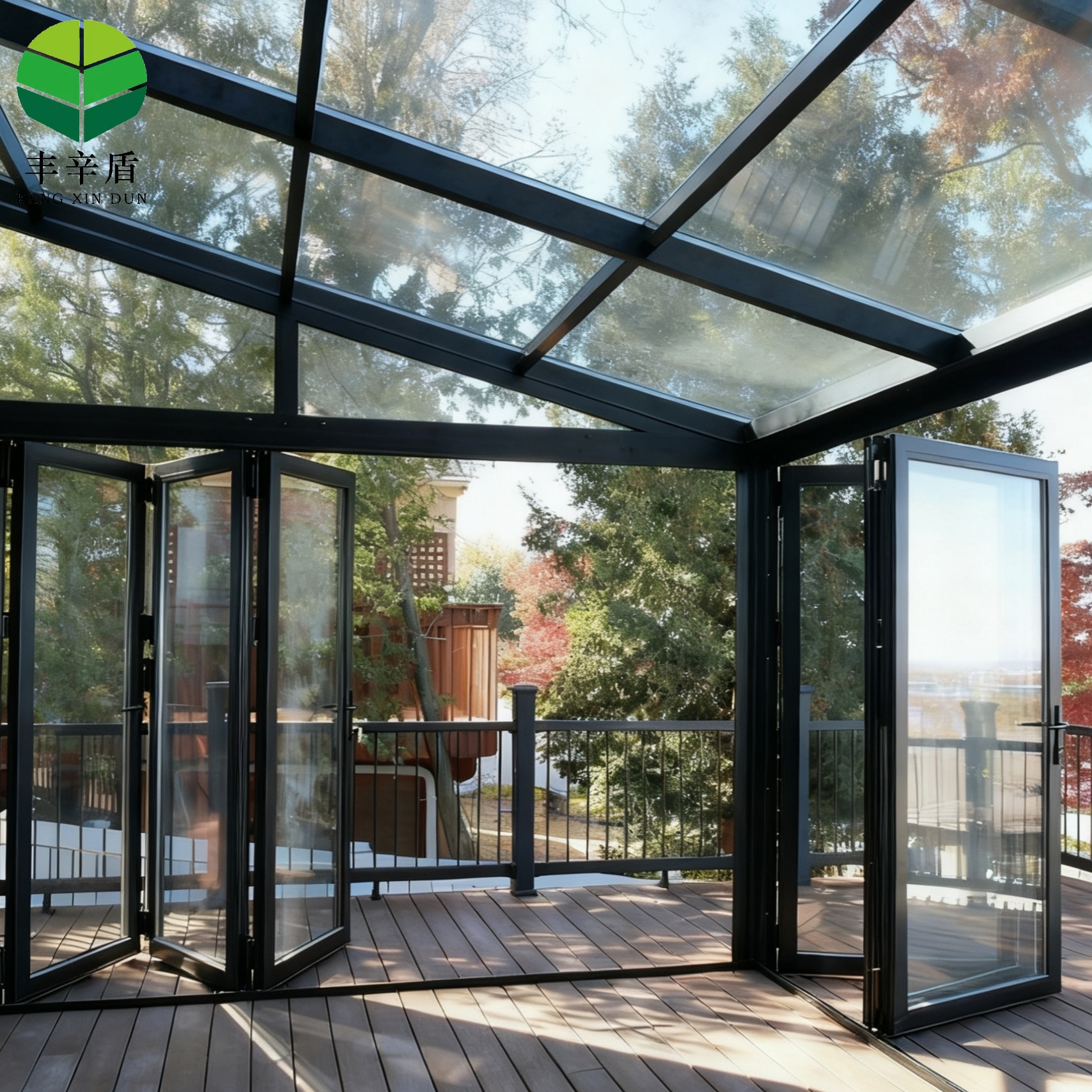 Aluminum Sunroom Outdoor Wall Mounted Glass Sunroom 4 Season Aluminium Garden Room For Patio
