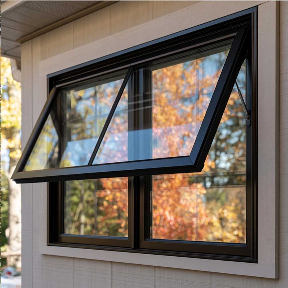 Sunnysky Modern Aluminum Awning Windows AS2047 Certified Multi Point Locking System Exterior Structural Mansion Doors