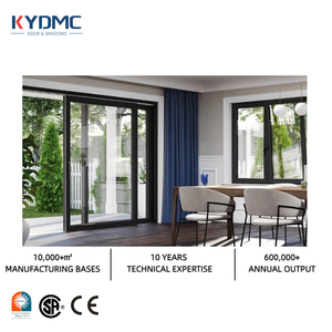 NFRC Modern Slim Black Frame Aluminum Alloy Double Glazed Tempered Glass Heavy Duty Waterproof Patio Sliding Door Hurricane