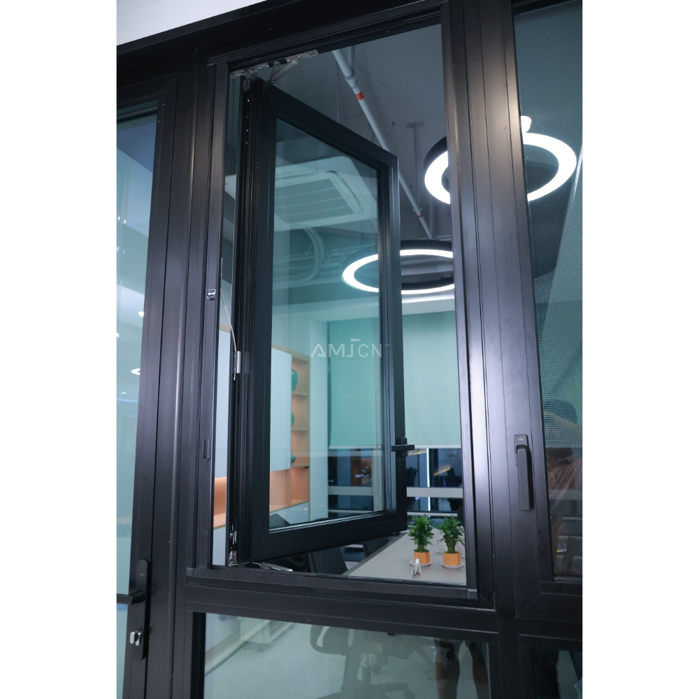 AMJ Custom House Project Modern Window Heat Insulated Window Soundproof Triple Double Glazed Glass Aluminum Casement Windows