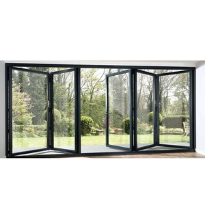 Customized Waterproof Exterior Double Tempered Glass Aluminium Doors