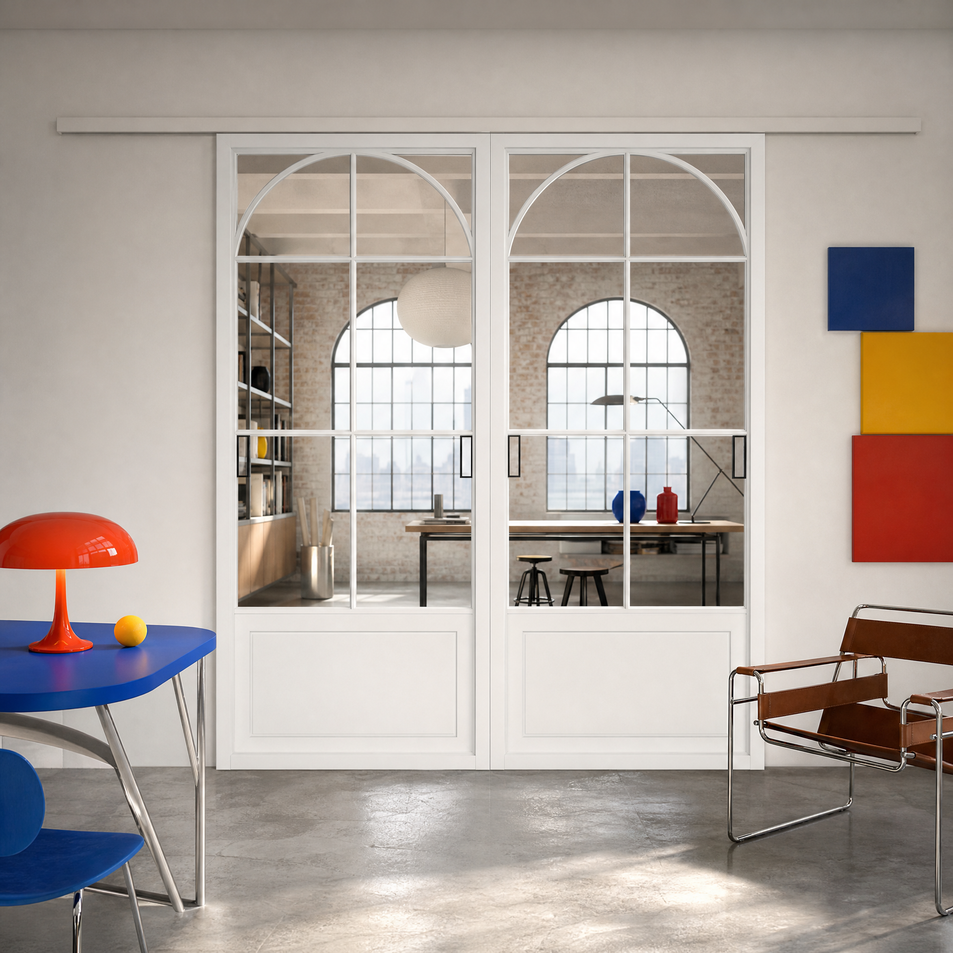 Aluminum Alloy Double Glazing Glass Sliding Doors with Minimalist Design for Interior Kitchen & Bathroom