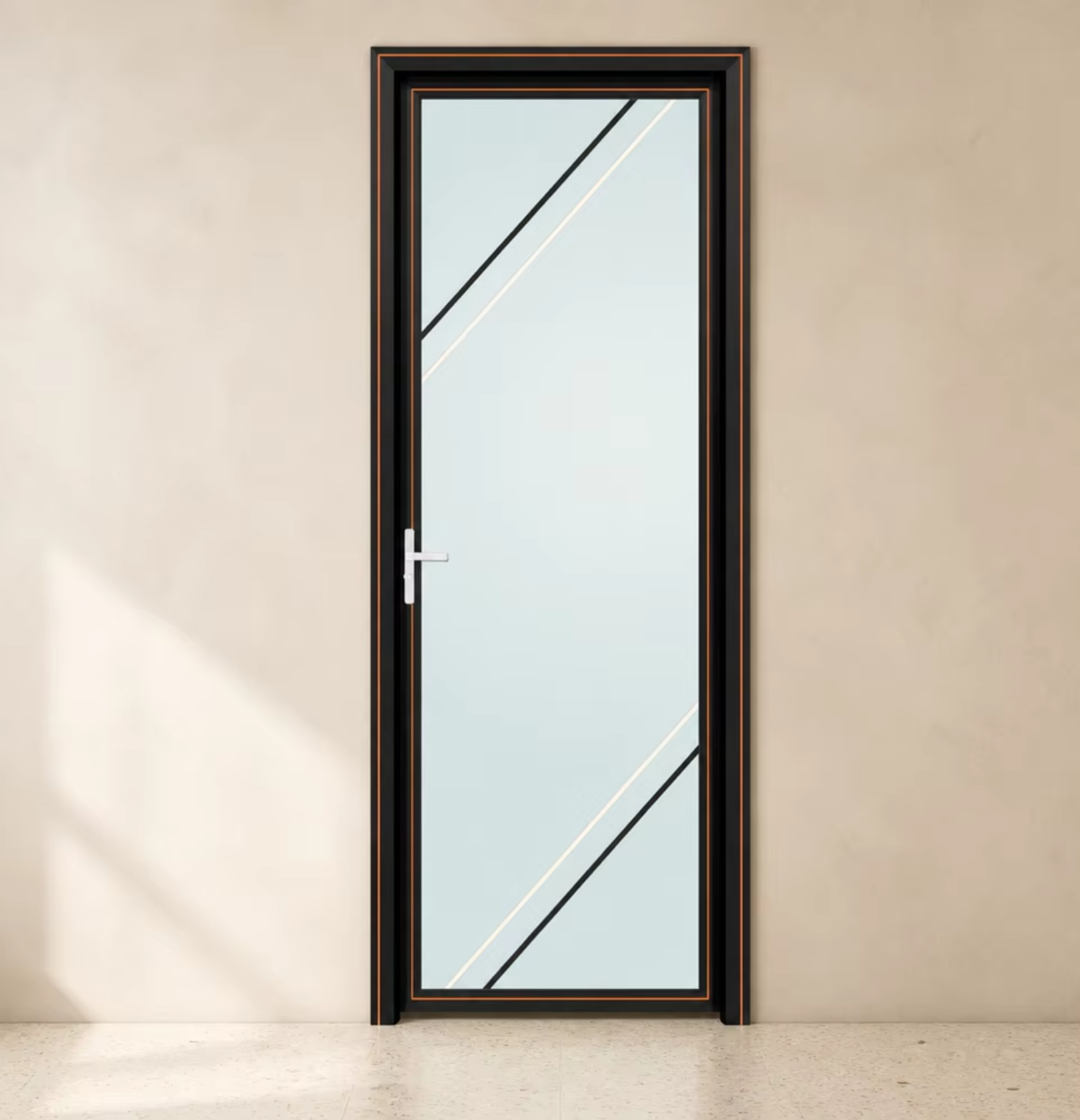 Aluminum Hinged Exterior Door Corner Opening Design Large Glass Panoramic View Sound Insulation Kitchen Entry Door Modern Villa