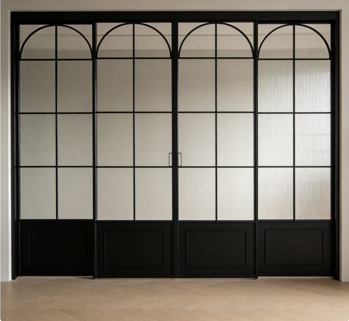 Minimalist Double Glazing Tempered Glass Cream Aluminum Sliding Door for Bedroom Kitchen Bathroom Villa Hotel Hospital Use