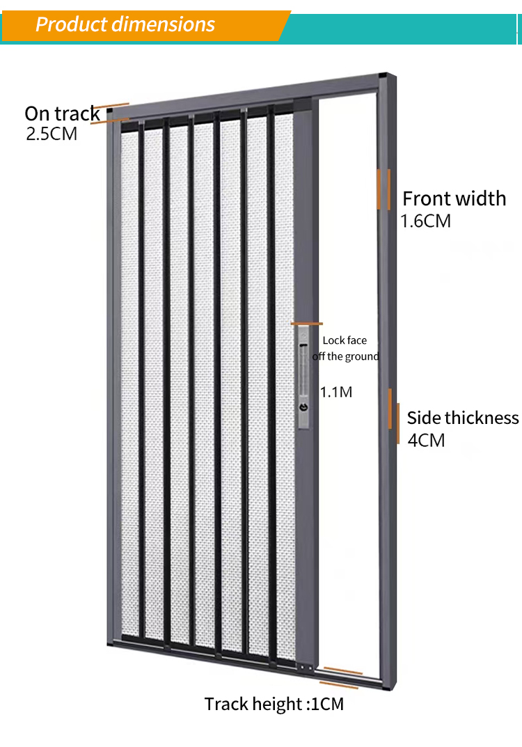 Diamond Mesh Folding Diamond Mesh Sliding Mosquito-proof Aluminum Alloy Entrance Door, Anti-theft Main Door, Screen Window Door