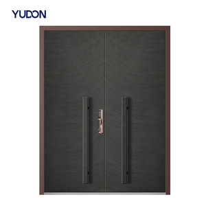 YUDON DOOR Cast Aluminum Double Door Front Door with Video Intercom Powder Coated Fire Rated Wide Design for Residential Homes