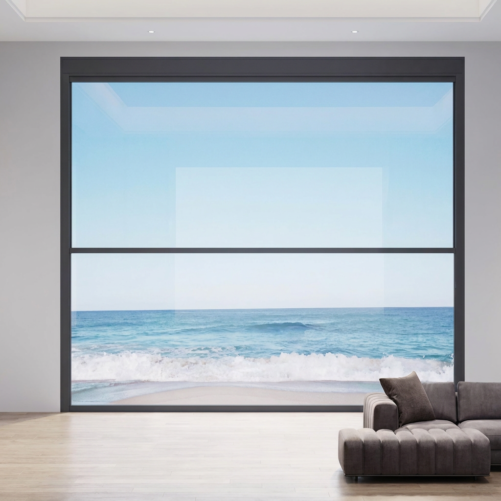 165 Smart Electric Lift Window Double Hung Glass Window Aluminum Alloy Frame APP Control for Indoor Spaces