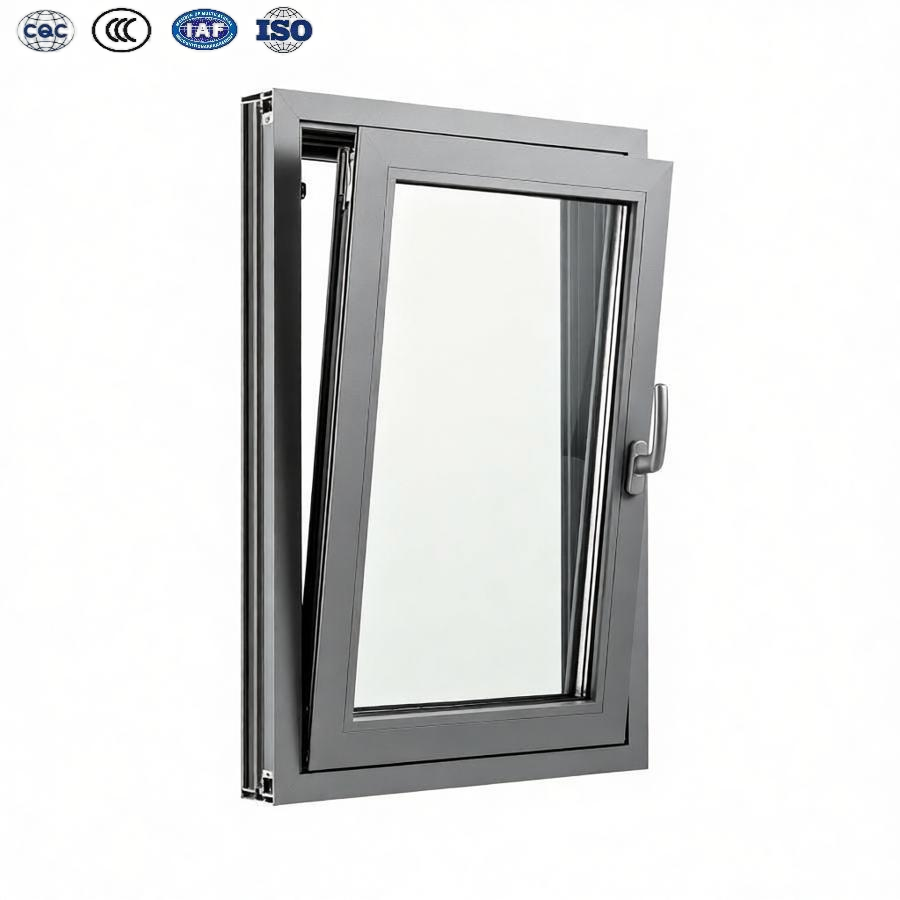Thermal Break Aluminum Casement Tilt and Turn Window Double/Triple Glazed Low-E Glass Narrow Frame Residential Villa Window