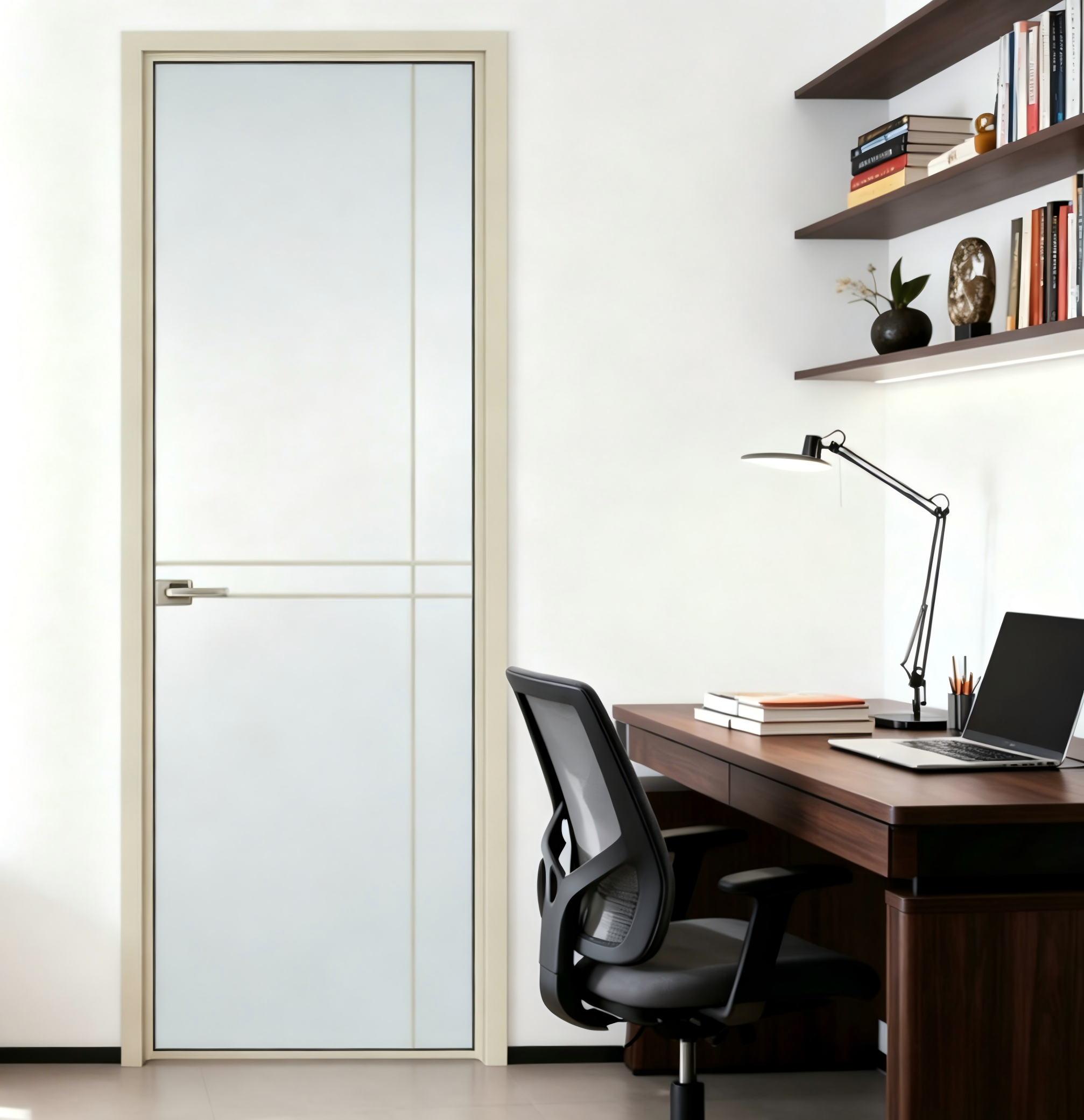 Modern Swing Hinge Bathroom Doors Aluminum Frame Tempered Glass Eco-Friendly for Easy Clean Hotel Apartment Use