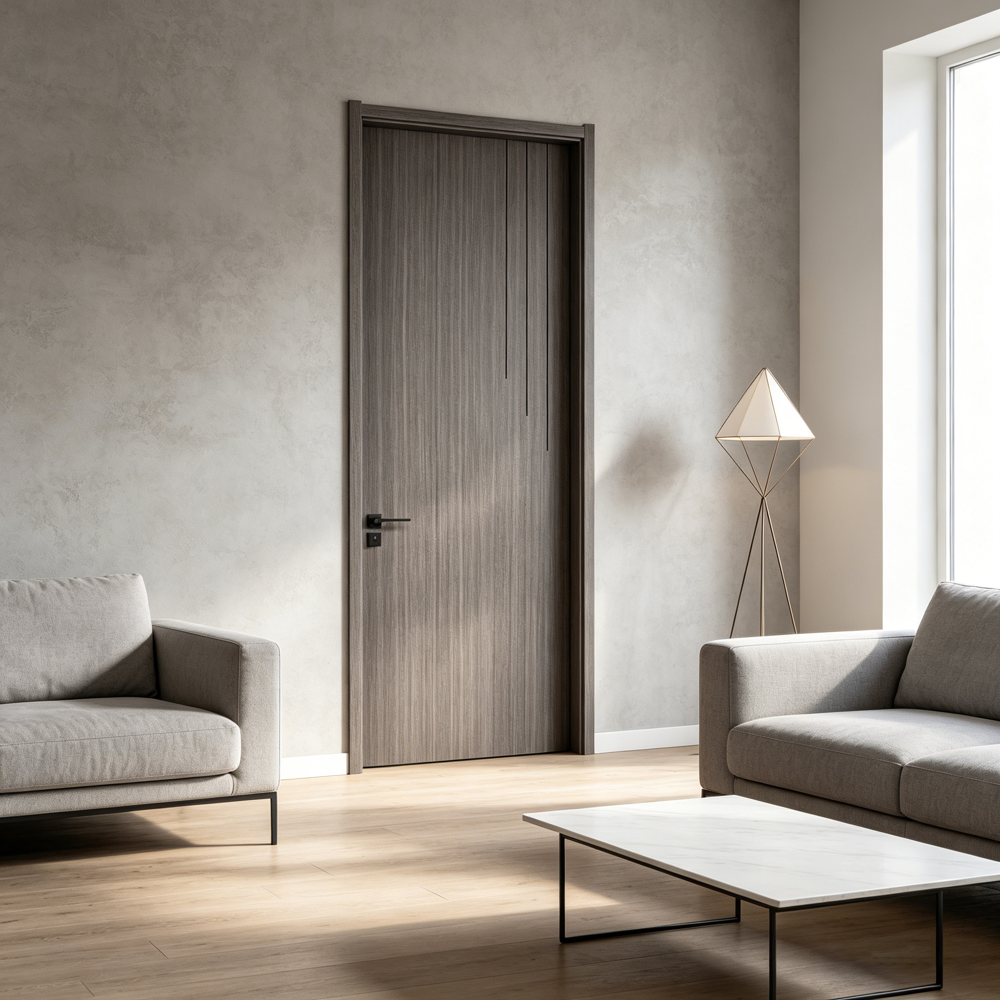 Advance Modern Solid Wood Interior and Interior Door White Front Entry with Aluminum Wood