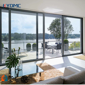 Aluminium Double Tempered Glass Sliding Doors Energy Efficient Track System