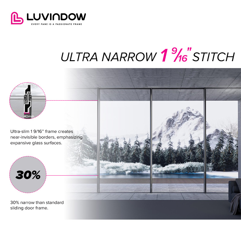 Ultra Slim Aluminum Sliding Door Easy Installation for Commercial and Residential Projects