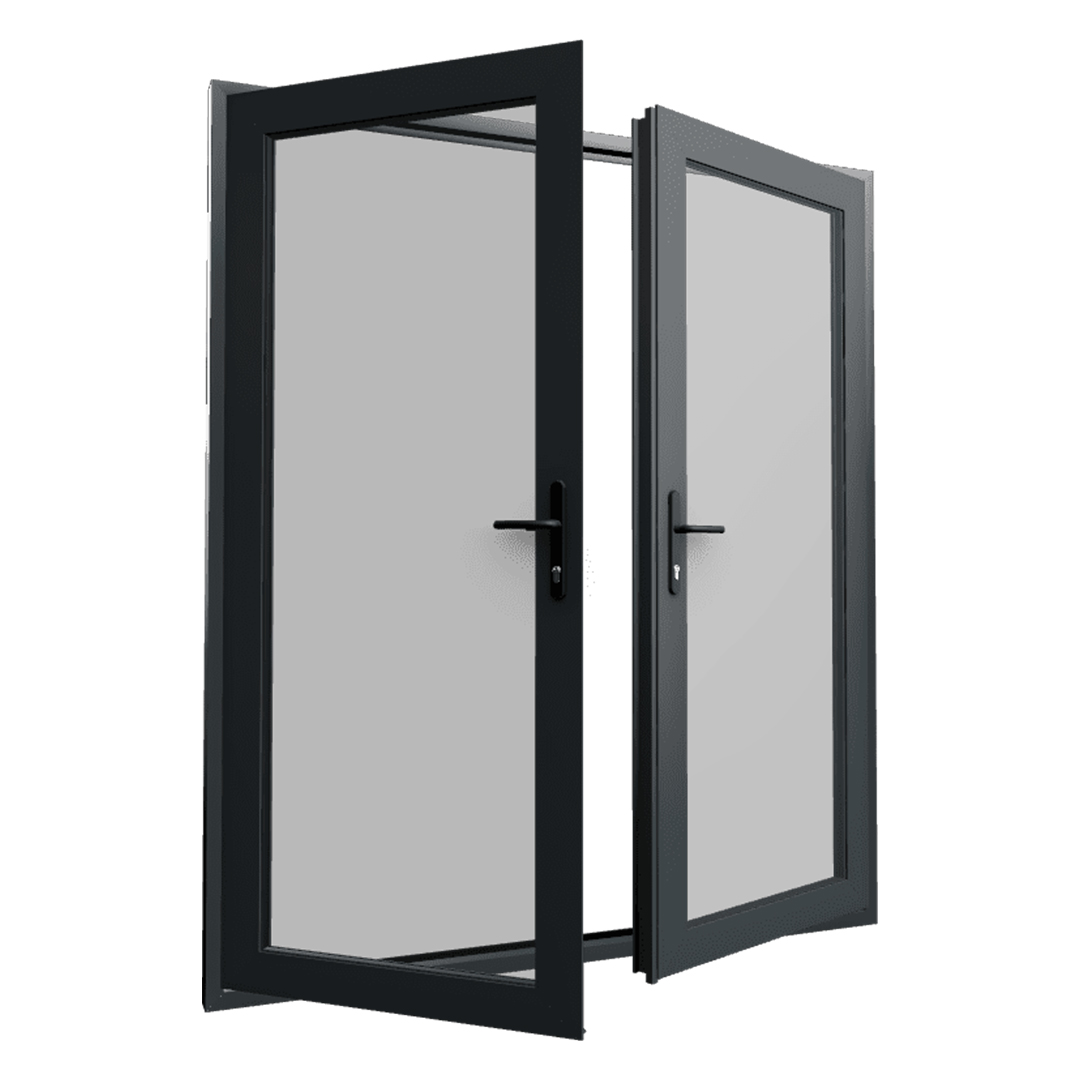 LEDOW Modern 72*90inch French Door Aluminium Hinged Fiberglass Screen Netting Waterproof North America Markets Front Entry Door