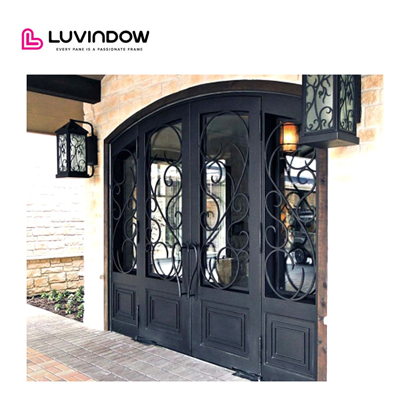 High Quality Aluminum Front Entry Doors Exquisitely Designed Modern Steel Exterior Anti-Theft Feature for Villas