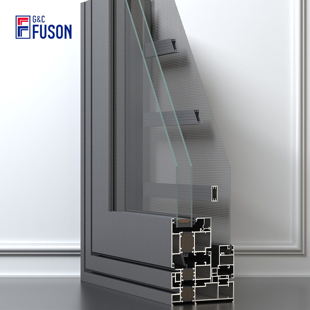 Fuson Thermal Break Aluminum Windows Double Glazing French Window Triple Glazed Casement House Windows