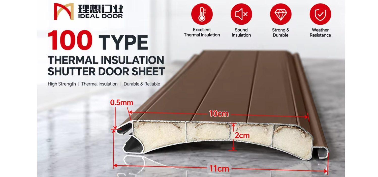 Modern Aluminum Insulated Roller Shutter Door with PU Foam Filled Slats Electric Remote Control Garage Door for Shop Warehouse
