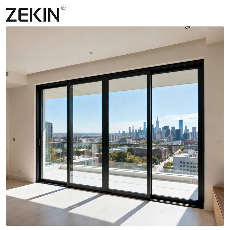 ZEKIN As2047 Modern Australian Double Glazed Tempered Glass Soundproof Aluminum Sliding Patio Door
