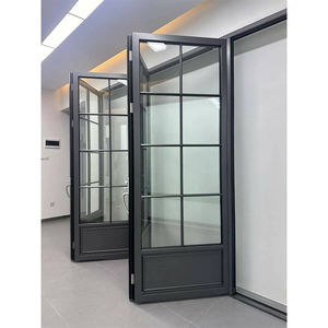 Professional Modern Bi-Fold Bathroom Door Aluminum Alloy Double Tempered Glass Waterproof Foldable for Bathroom and Living Room