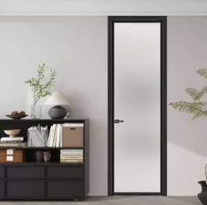 Modern Minimalist Aluminium Alloy Door Double-layer Tempered Glass Narrow Frame