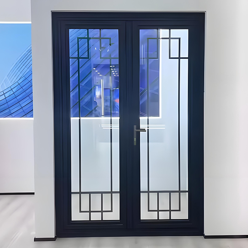 Modern Double Swing Aluminum Casement Door Detail