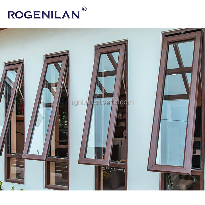Australian Crank Push Window Outward Casement Windows Aluminum Low-e Glass Awning Windows With Transparent Mesh