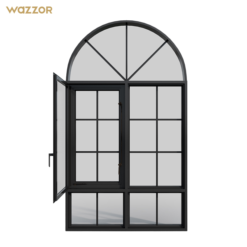 Wazzor Top Selling Villa Heat Insulated Aluminum Home French Style Window Designs Balcony