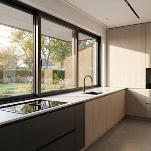Noise Reduction and Water Resistance Thermal Insulation Energy Saving QS MD80 Aluminum Sliding Window for Bedroom