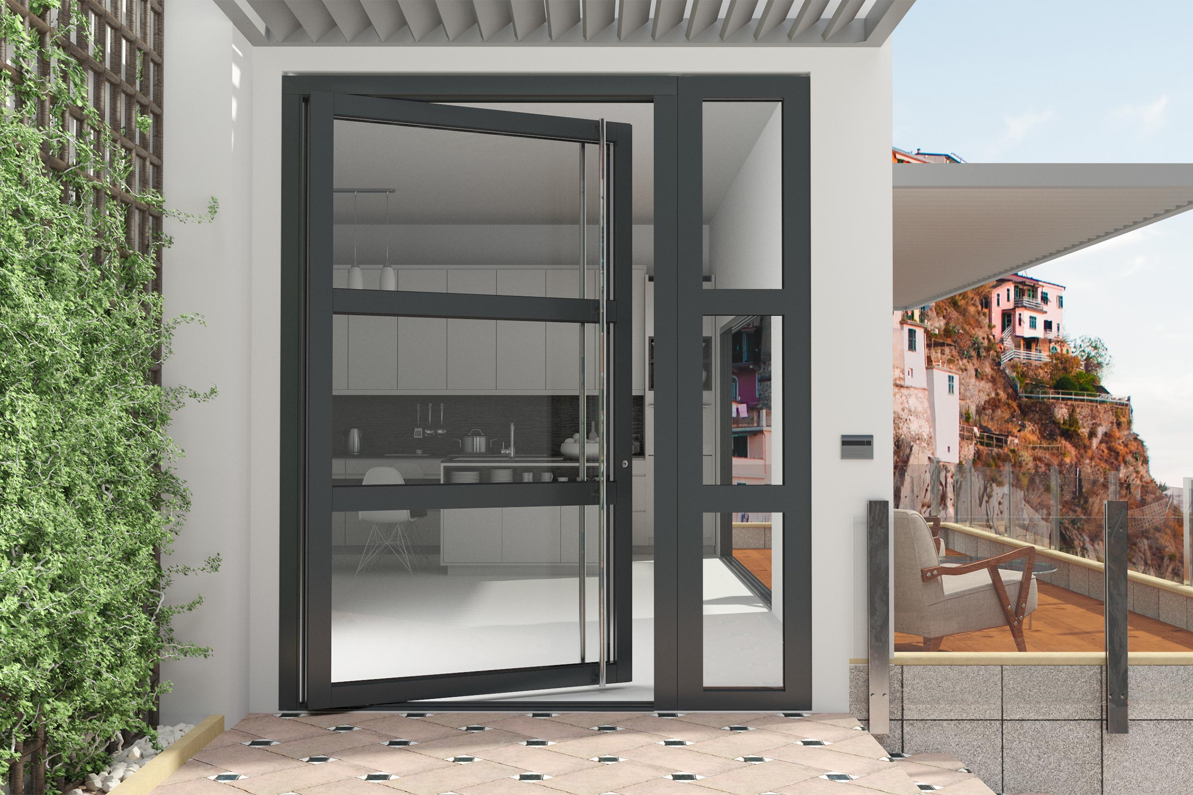 Thermal Break Aluminum Pivot Glass Door Overview