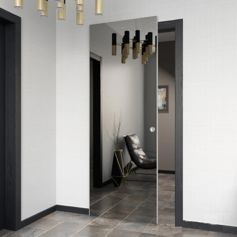 Custom Magic Mirror Interior Pocket Door System Sliding Wall Pocket Doors