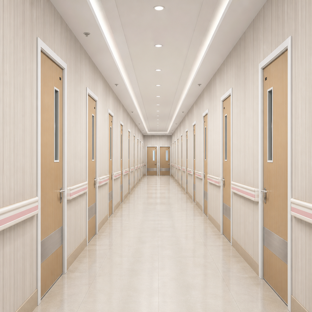 Hot Selling Odern Durable High-Quality Brown Hospital Aluminum Doors Ward Doors Medical Doors