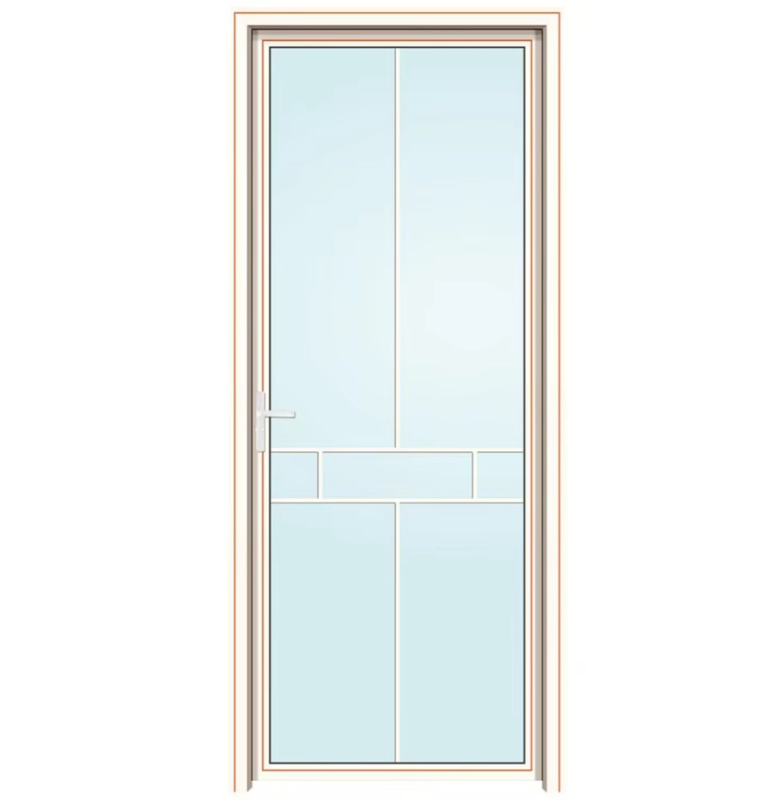 Ultra Slim Aluminum Hinged Glass Door Narrow Frame Minimalist Design Sound Insulation Bathroom Apartment Custom Size