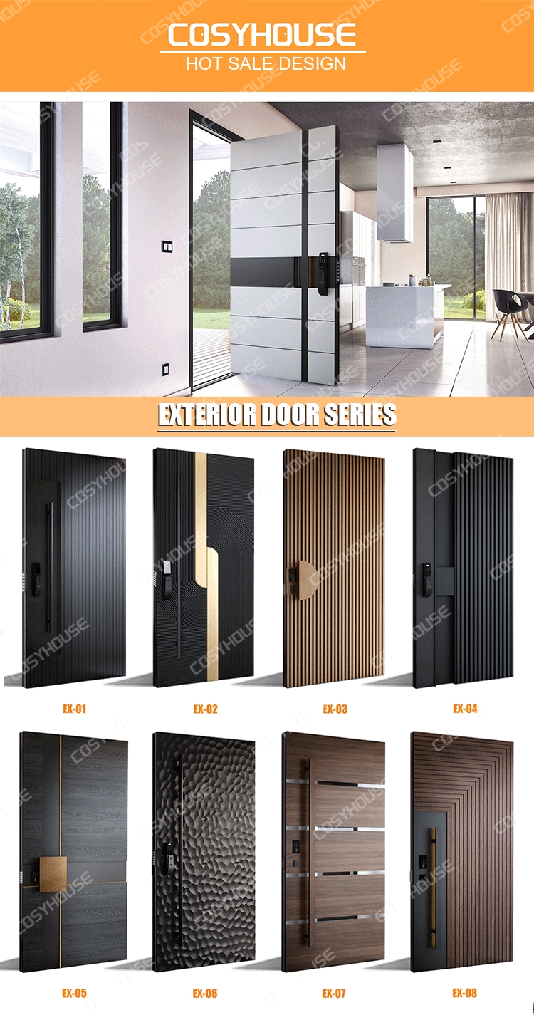 Custom Aluminum Entrance Door Exterior Aluminum Front Door for Villa House Apartment Project