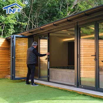 American Style Double Glazed Panoramic Sliding Doors For Hotel Villa Patio Modern Outdoor Aluminum Full View Slim Slide Folding