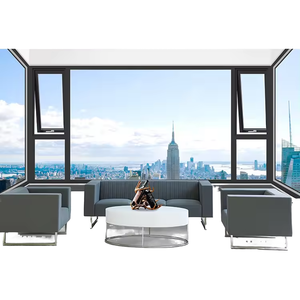 NFRC Modern Customized Aluminum Alloy Louver Awning Windows Low E Double Glazed Waterproof Soundproof Awning Window