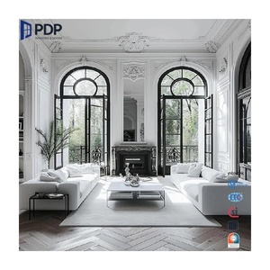 Thermal Break Aluminum Frosted Glass French Doors