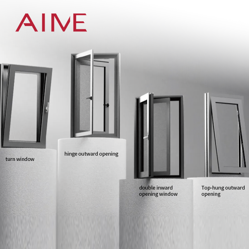 Modern Aluminum Tilt Tilt-Turn Windows Rainproof Double Tempered Low-E Glass High Light Transmittance for Outdoor Garden