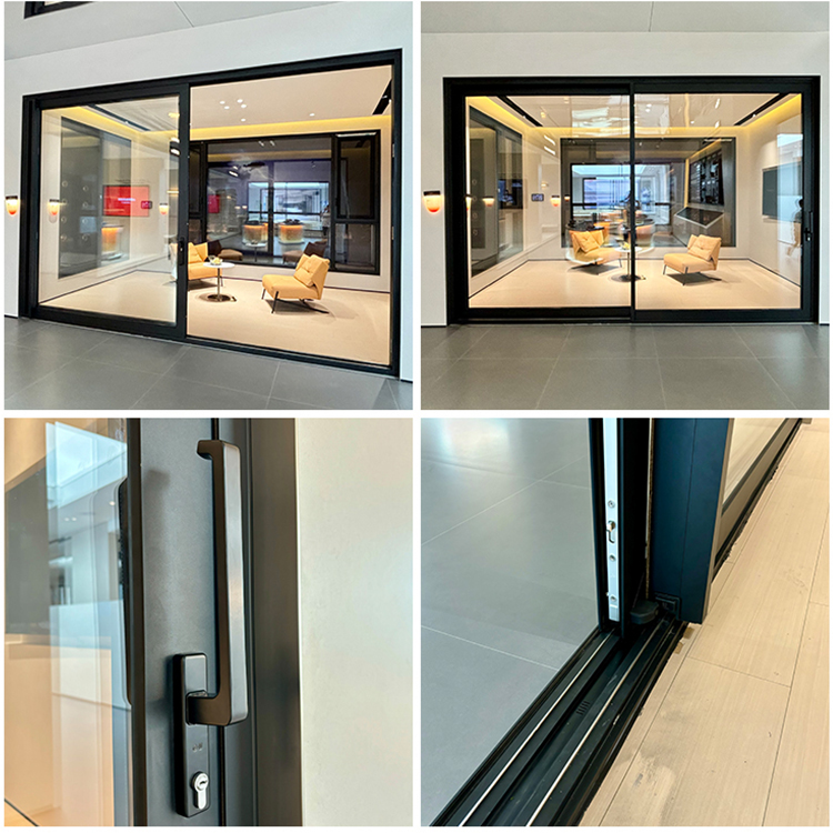 DERCHI Wholesale Price Modern Design Powder Coated Aluminium Frame Patio Door Aluminum Double Glass Pocket Hidden Sliding Doors