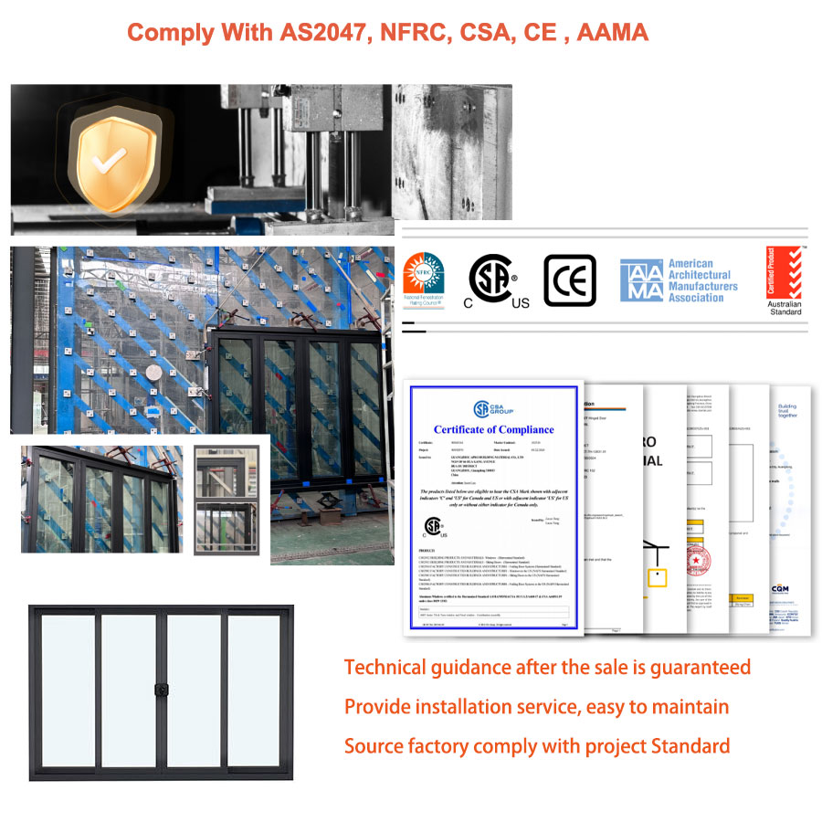 APRO Thermal Insulation Sound Insulation Aluminum Constractor Sliding Double-glazed Window Glass Aluminum Alloy Sliding Window